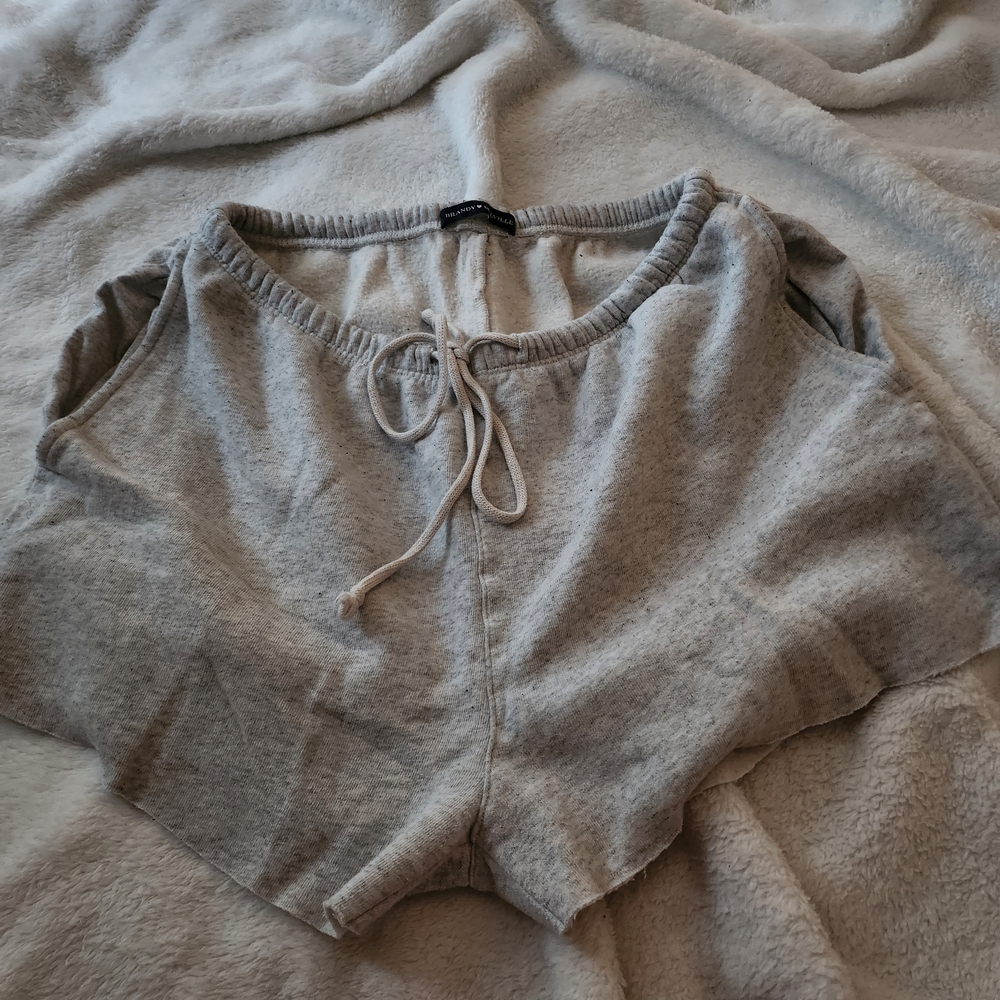 Cozy Gray Drawstring Shorts